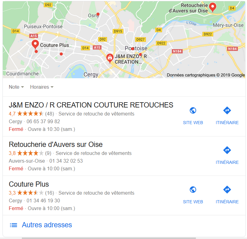 résultats optimisés Google My Business